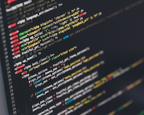 Web development code on screen