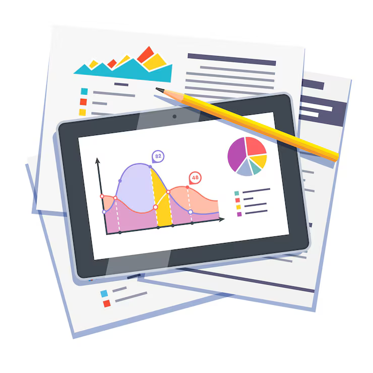 Analytics dashboard on laptop